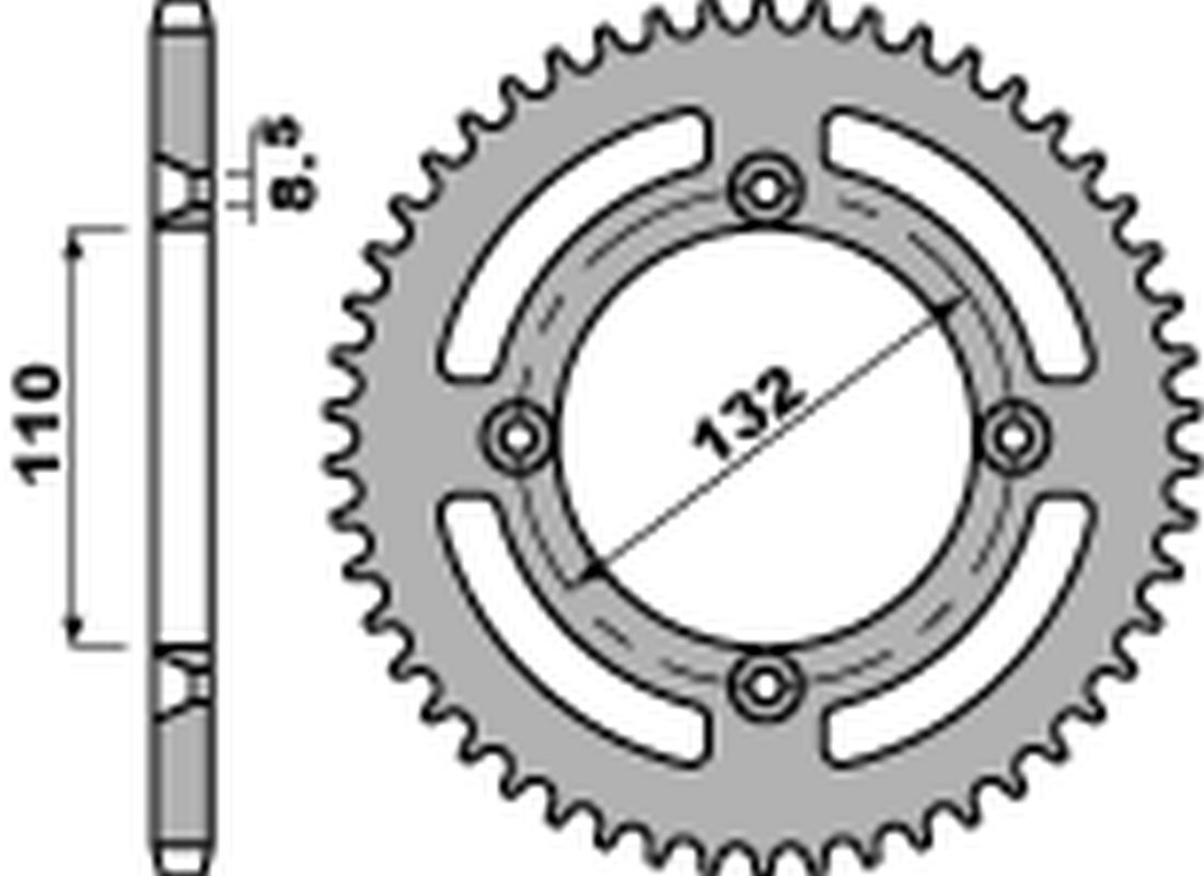 PBR rozeta 4486 46 KTM SX 85 04-24, SX 105 07-11 (JTR895.46) (řetěz 428) (STD.-3) (MADE IN ITALY) (PBR rozeta 4486 46 KTM SX 85 04-24, SX 105 07-11)